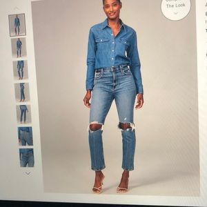 Abercrombie curve love ultra high rise ankle straight jeans